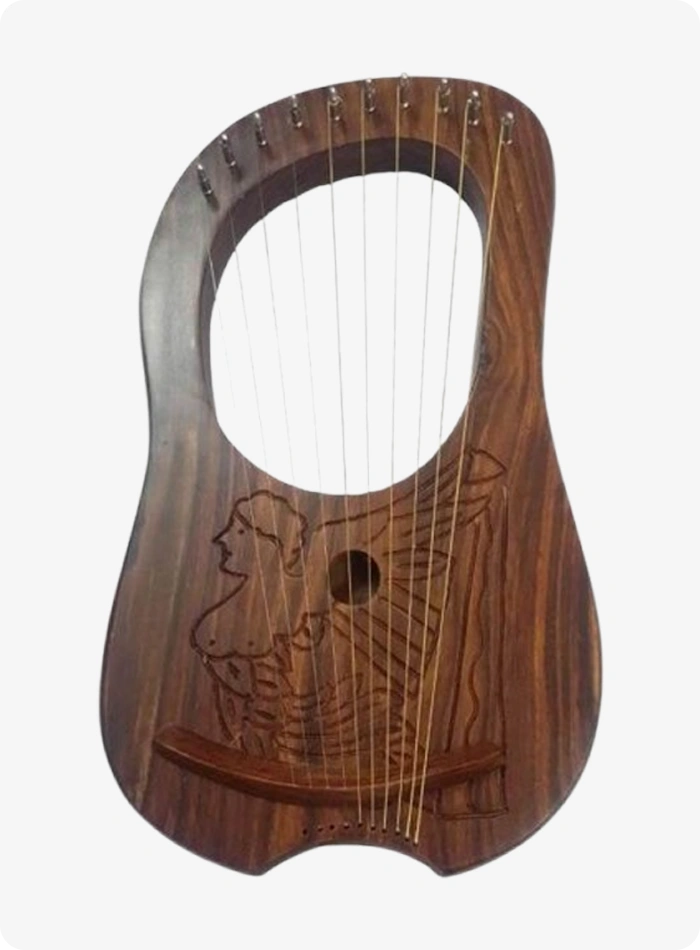 Custom Made Scottish 10 String Rosewood Lyre Harp