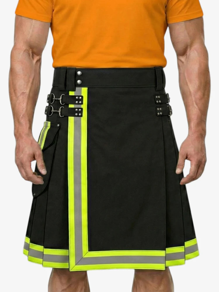 Black Firefighter Utility Kilt