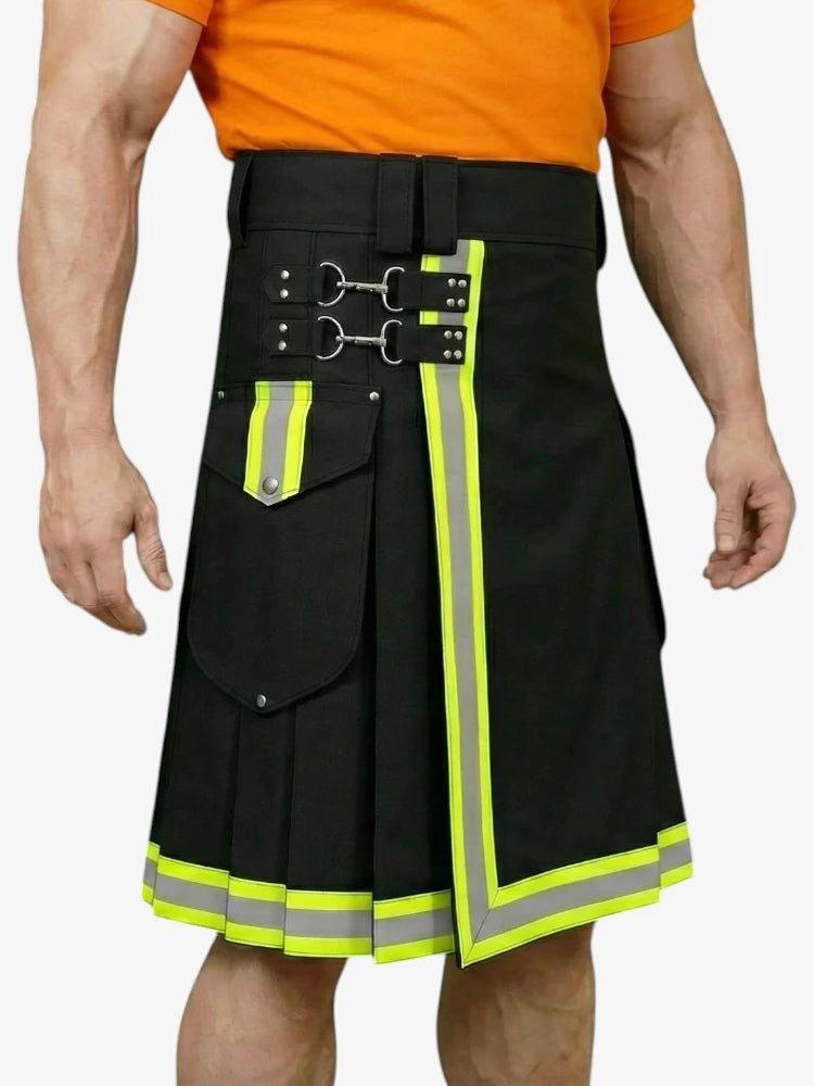 Black Firefighter Utility Kilt