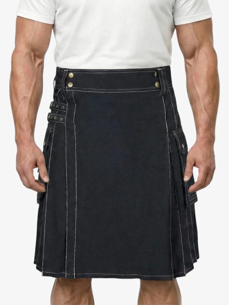 Black Work Utility Kilt