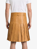 Camel Leather Utility Kilt Back