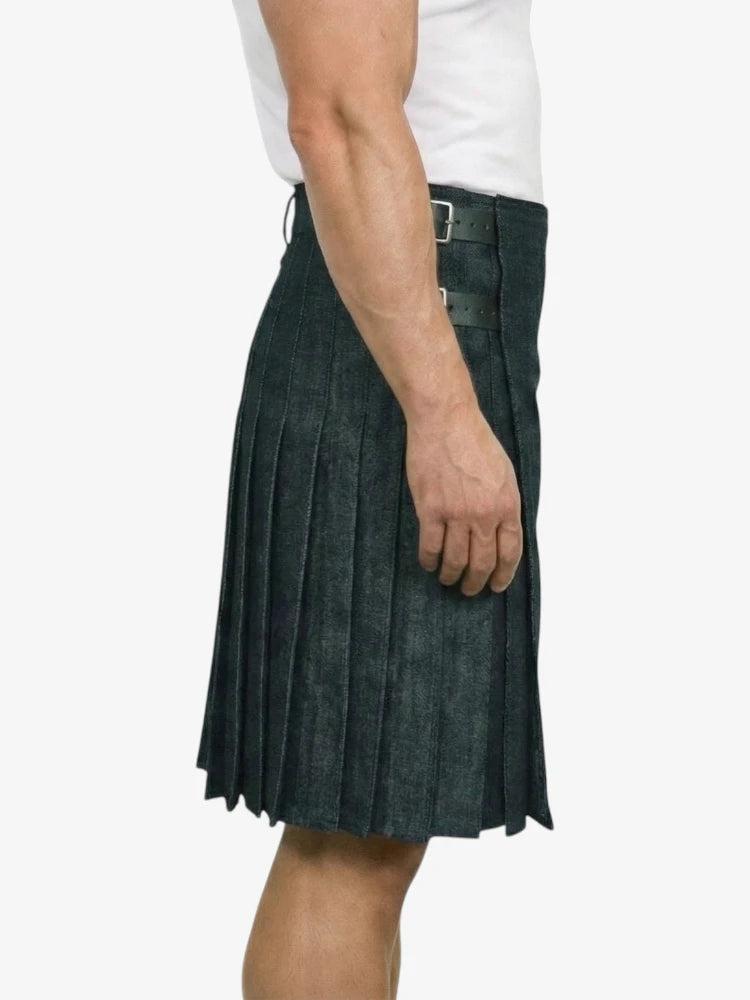 Charcoal Grey Denim Kilt