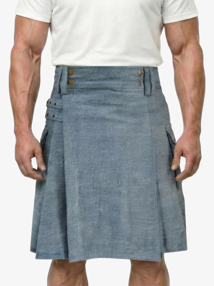 Classic Grey Denim Kilt