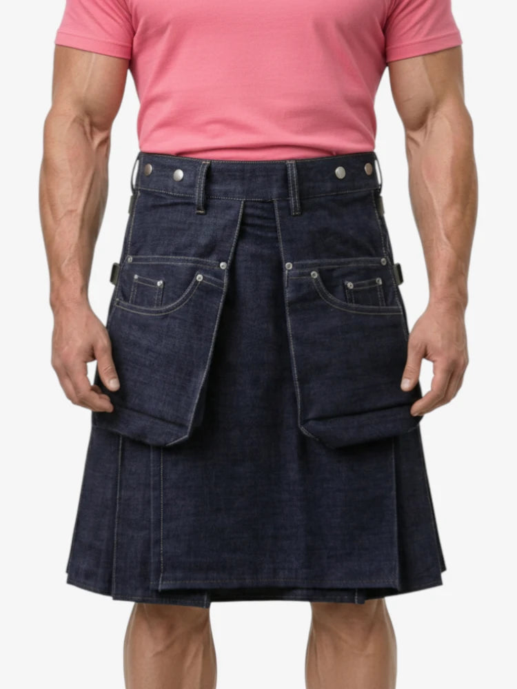 Dark Blue Denim Kilt
