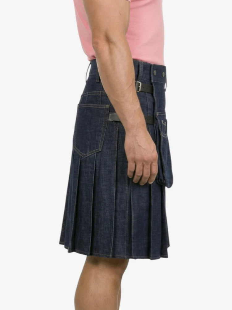 Dark Blue Denim Kilt