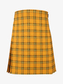Yellow plaid kilt on a white background