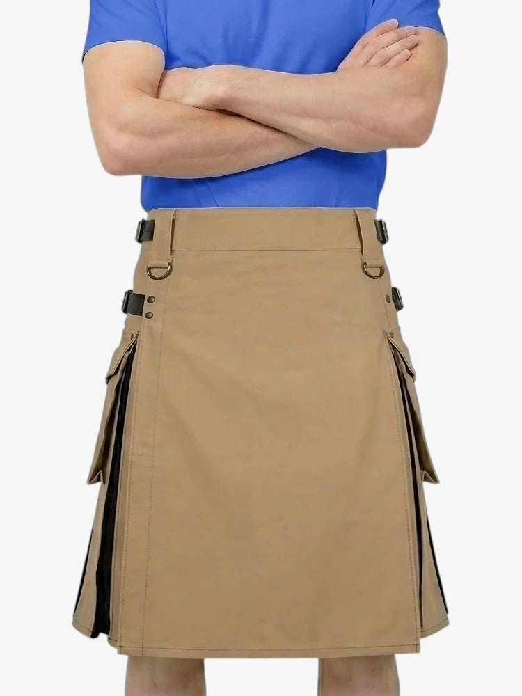 Khaki Workwear Hybrid Utility Kilt
