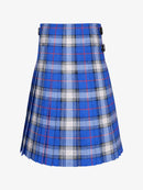 Blue plaid kilt back side on a white background