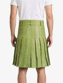 Light Green Leather Utility Kilt Back