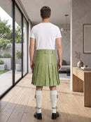 Light Green Leather Utility Kilt Back Side