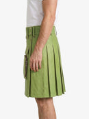 Light Green Leather Utility Kilt Left