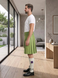 Light Green Leather Utility Kilt Left Side