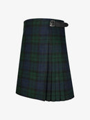 Green plaid kilt with a belt on a white background