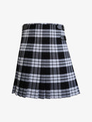 Plaid kilt with a button detail on a white background