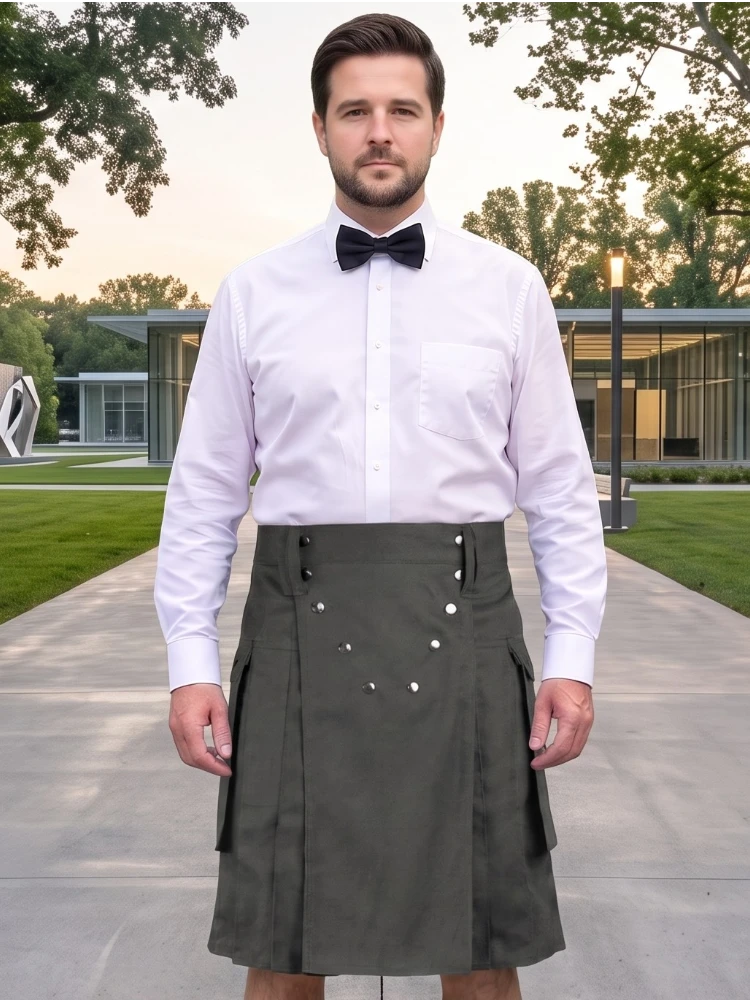 Custom Made Dark Grey Utility Kilt