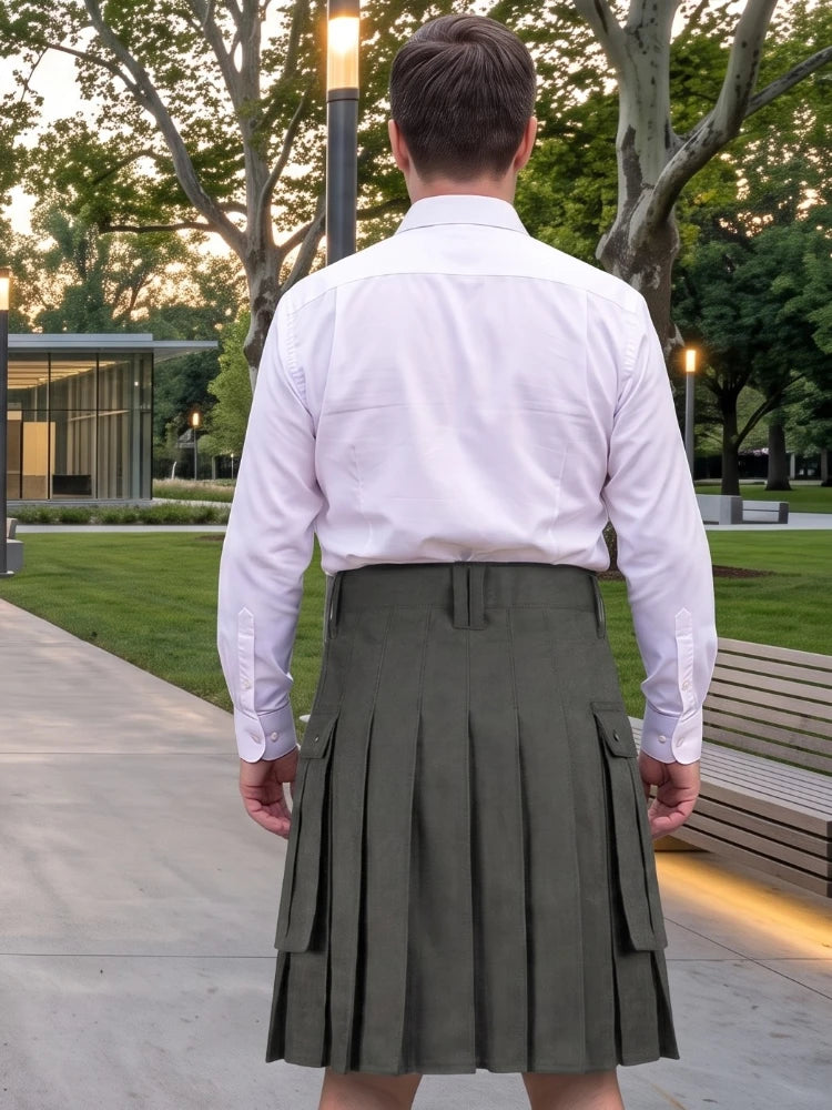 Custom Made Dark Grey Utility Kilt