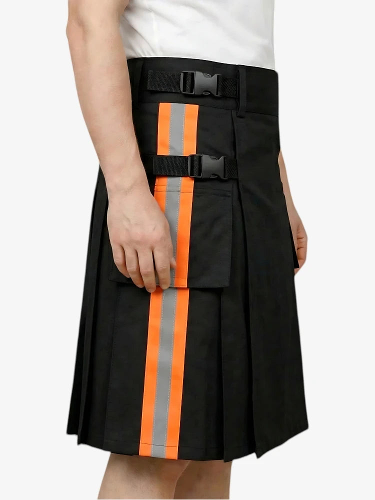 Modern Black Firefighter Utility Kilt
