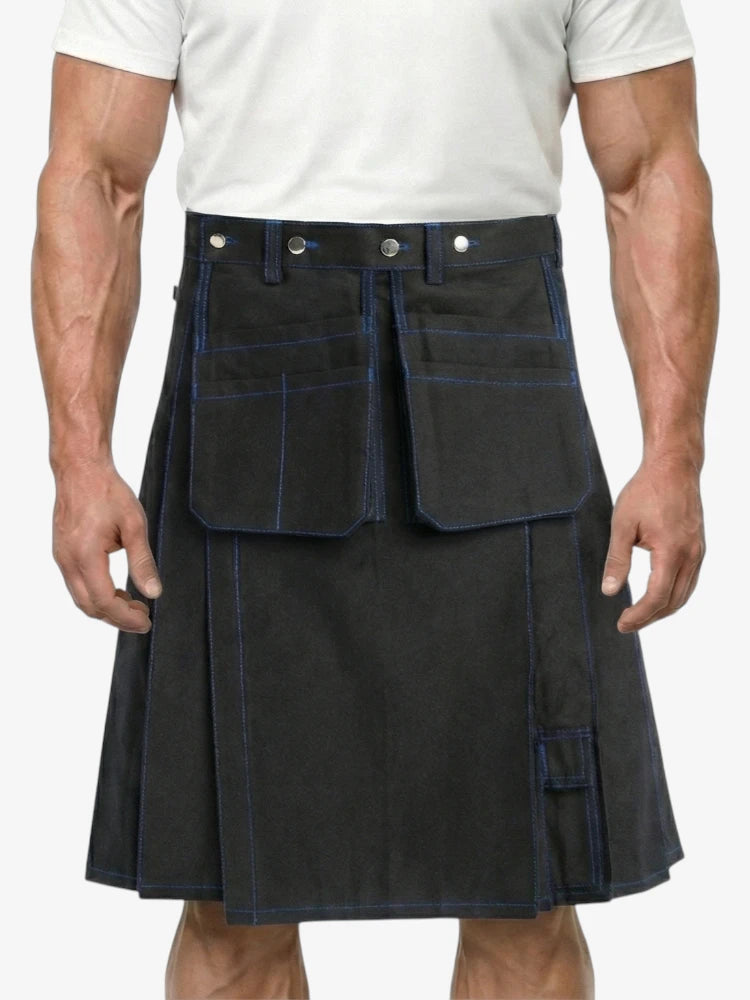 Modern Black Work Kilt