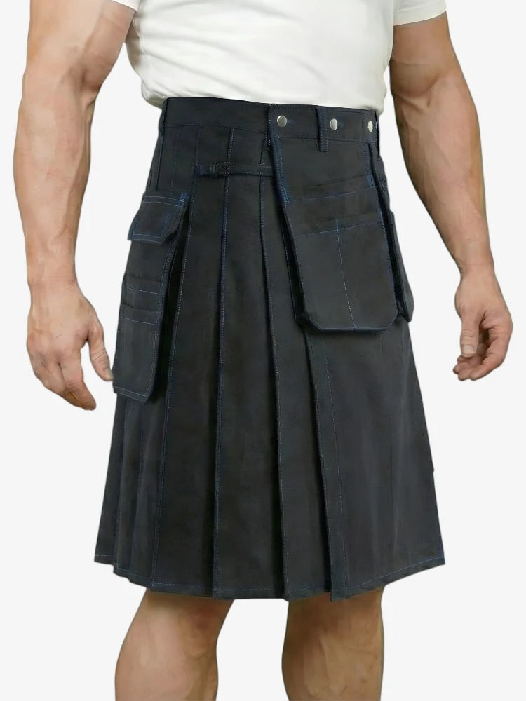 Modern Black Work Kilt