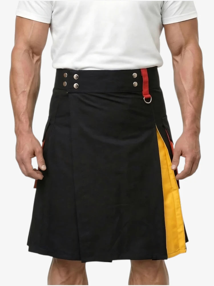 Modern Rainbow Kilt with Yellow Side Panel