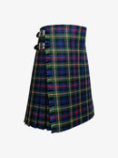 Plaid kilt with metal belt on a white background