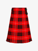 Red and black plaid kilt on a white background