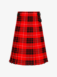 Red and black plaid kilt on a white background