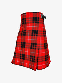 Red and black plaid kilt on a white background