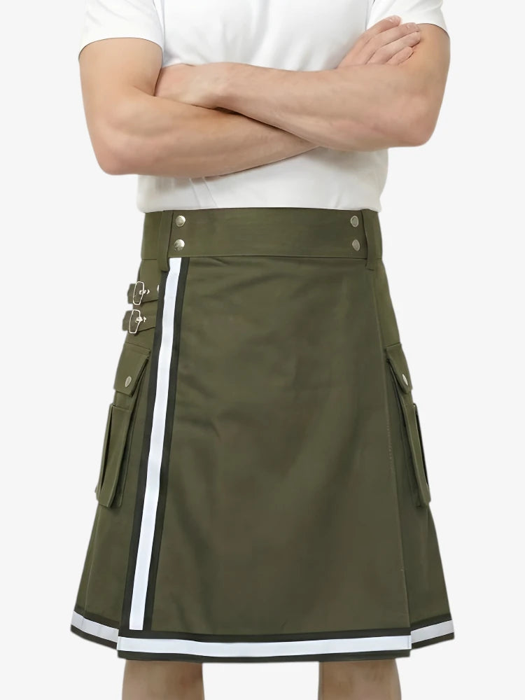 Olive Firefighter Reflective Utility Kilt