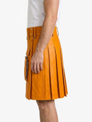 Orange Leather Utility Kilt left