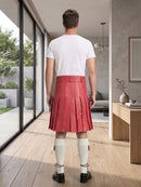 Pink Leather Utility Kilt Back Side