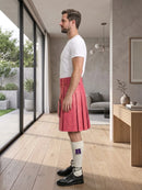 Pink Leather Utility Kilt Left Side