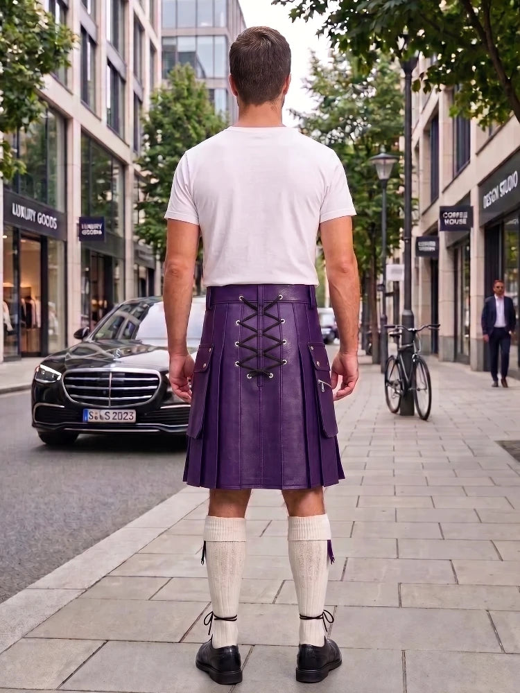 Purple Cow Leather Utility Kilts for Men