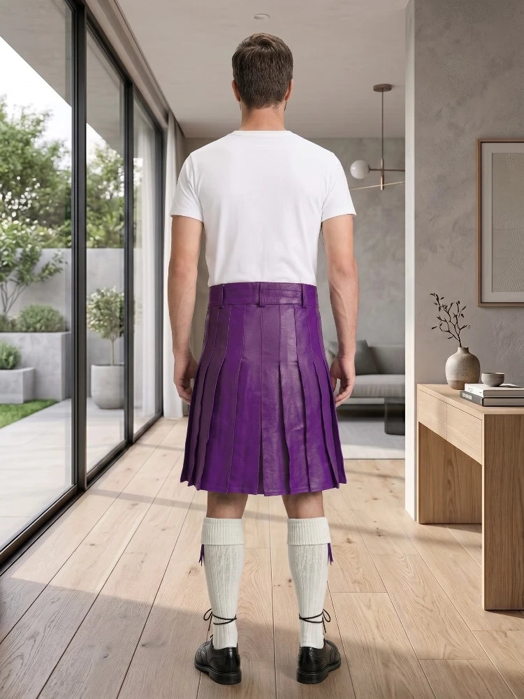 Purple Leather Utility Kilt
