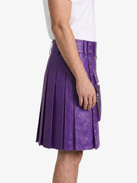 Purple Leather Utility Kilt Side