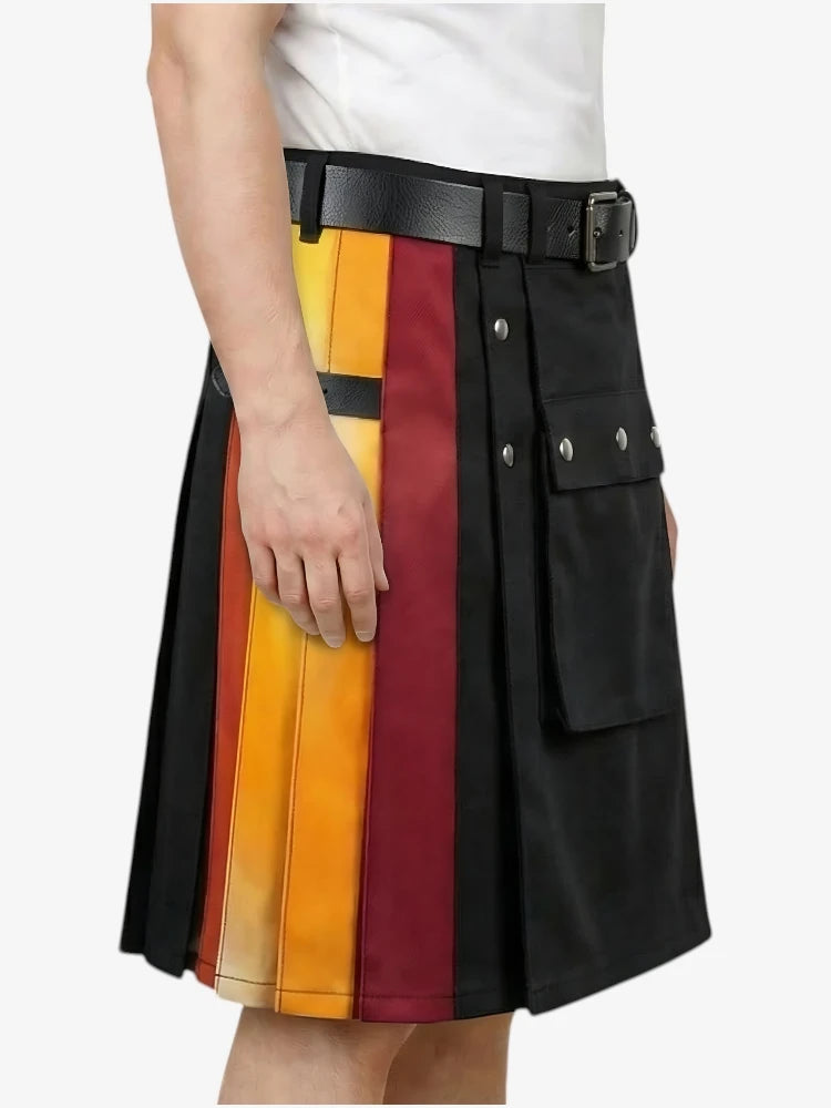 Rainbow Kilt with Gradient Side Panels