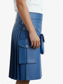 Royal Blue skirt with a front pocket on a white background