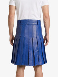 Royal Blue Leather Utility Kilt Back