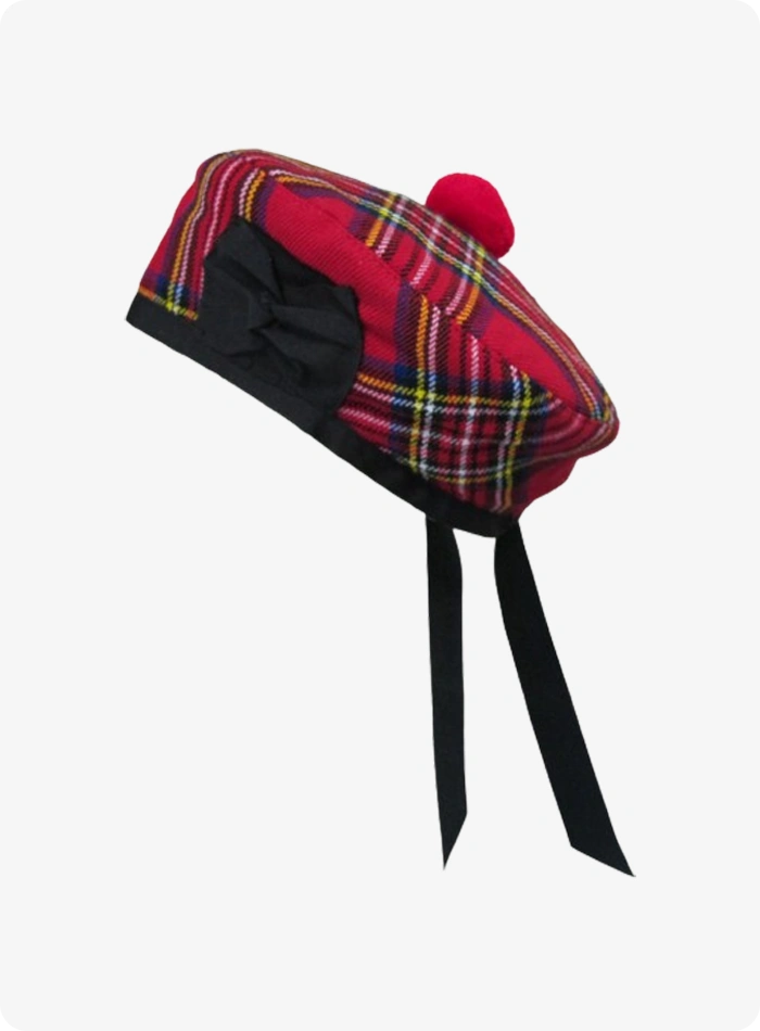 Custom Made Red Royal Stewart Balmoral Hat
