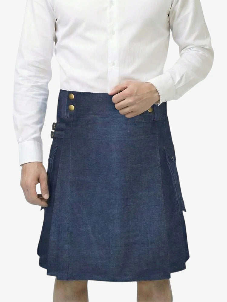 Scottish Blue Denim Kilt