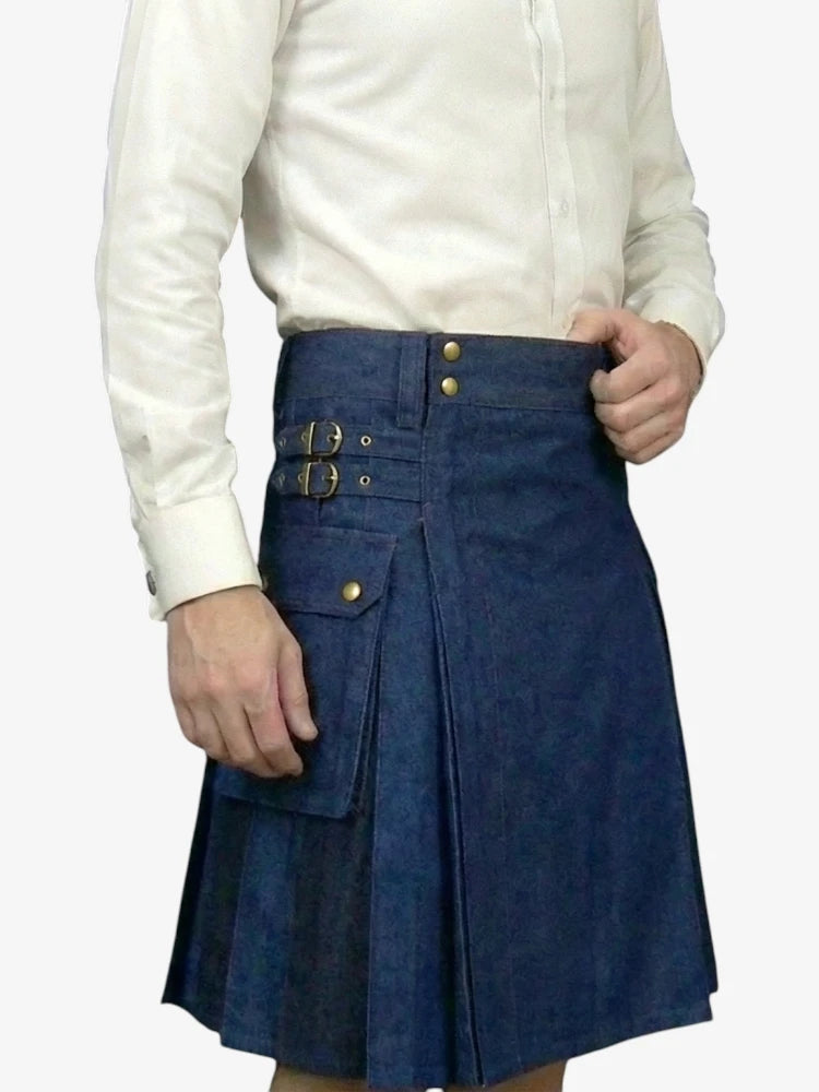 Scottish Blue Denim Kilt