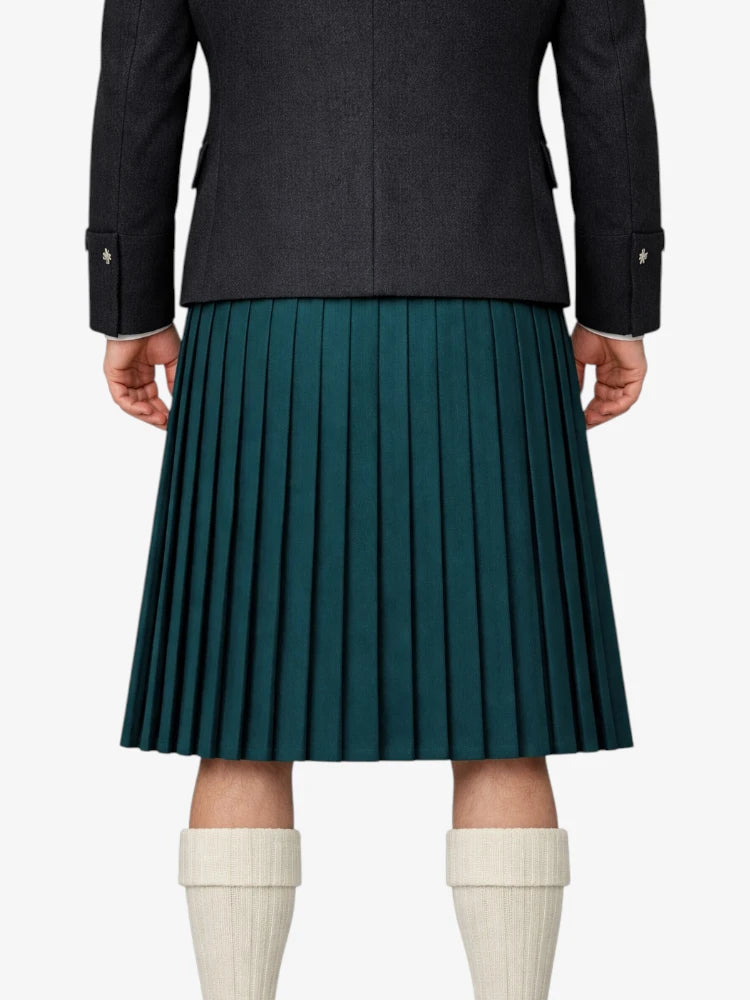 Solid Green Tartan Kilt