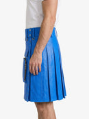 Standard Blue Leather Utility Kilt Left