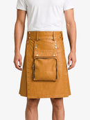 Tan leather kilt