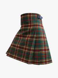 Plaid kilt with a belt on a white background