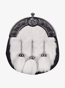 Thistle And Boss White Rabbit Fur Sporran