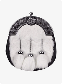 Thistle And Boss White Rabbit Fur Sporran