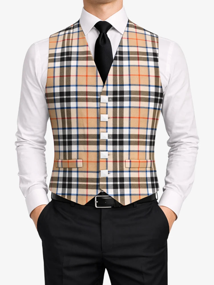 Brown Tartan Waistcoats