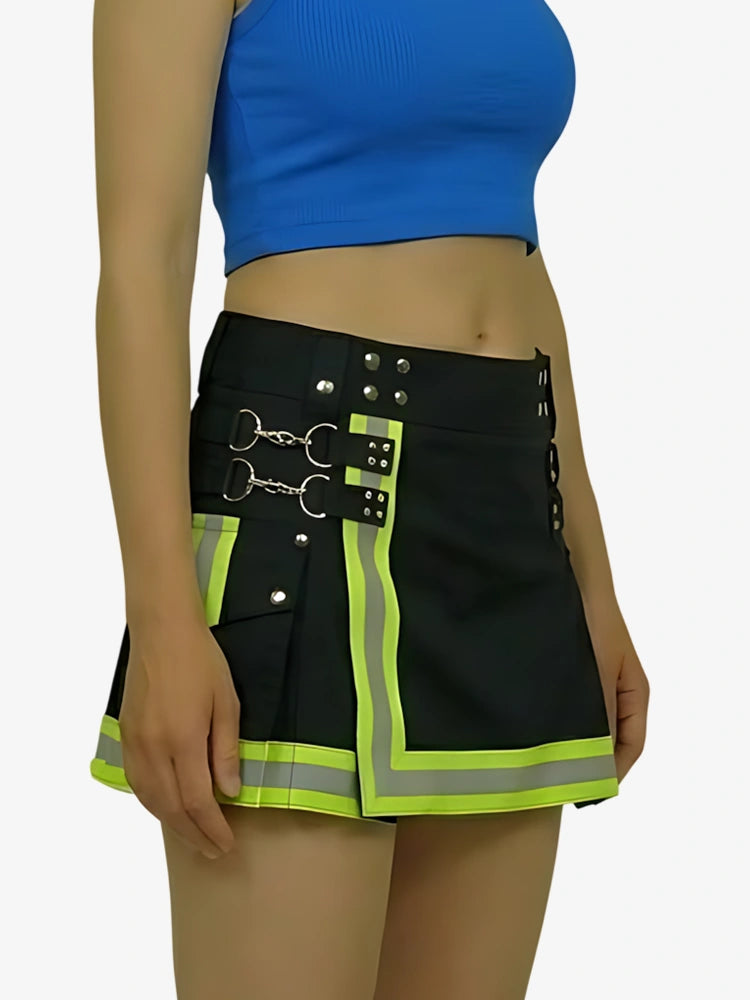 Women Black Firefighter Utility Kilt