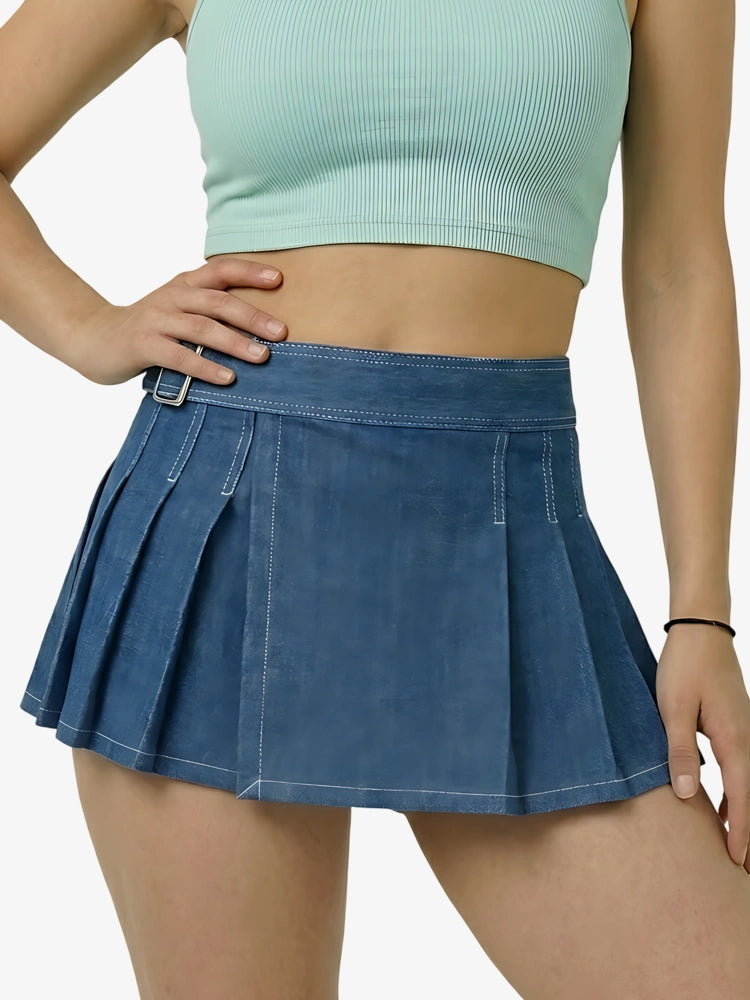 Women Blue Denim Kilt